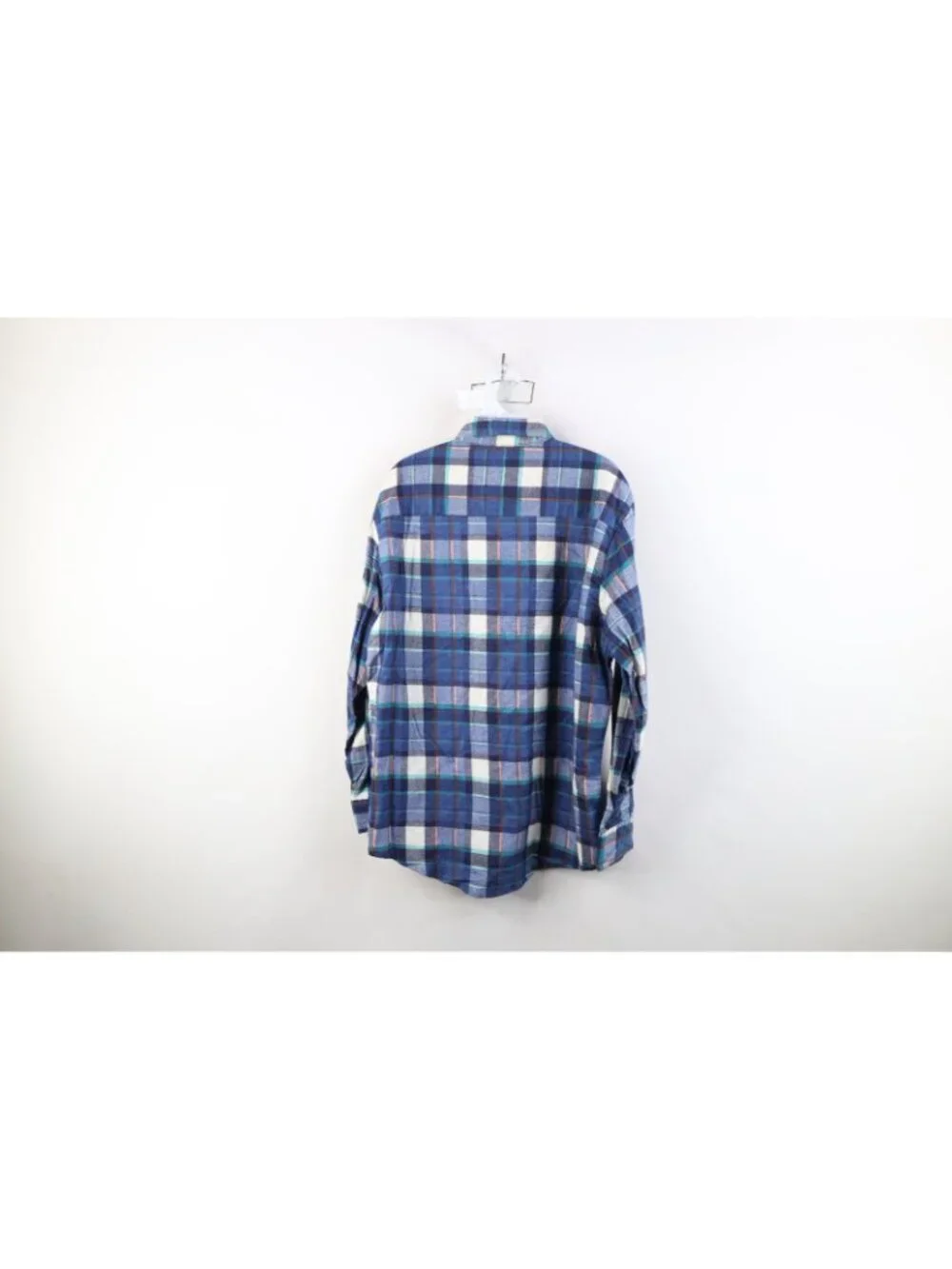 Vintage 70s Streetwear Mens Medium Faded Flannel Collared Button Shirt Plaid